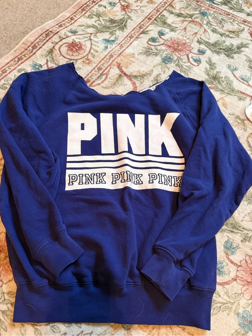 Victoria's Secret PINK Off-the-Shoulder Sweater in Royal Blue